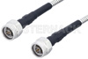 N Male to N Male Low Loss Cable 24 Inch Length Using PE-P142LL Coax with HeatShrink