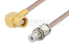75 Ohm SMB Plug Right Angle to 75 Ohm SMB Jack Bulkhead Cable Using 95 Ohm RG180 Coax