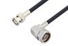 BNC Male to N Male Right Angle Cable Using LMR-240 Coax