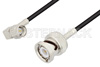 SMA Male Right Angle to BNC Male Cable Using RG174 Coax, LF Solder, RoHS