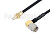SMA Male Right Angle to SSMC Jack Bulkhead Cable Using PE-SR405FLJ Coax