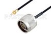 N Male to SSMC Jack Bulkhead Cable Using PE-SR405FLJ Coax