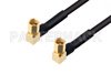 SSMC Plug Right Angle to SSMC Plug Right Angle Cable Using PE-SR405FLJ Coax