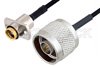 Slide-On BMA Jack 2 Hole Flange to N Male Cable Using PE-SR405FLJ Coax