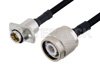 Slide-On BMA Jack 2 Hole Flange to TNC Male Cable Using PE-SR402FLJ Coax