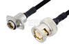 Slide-On BMA Jack 2 Hole Flange to BNC Male Cable Using PE-SR402FLJ Coax