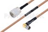 MIL-DTL-17 N Male to SMA Male Right Angle Cable Using M17/128-RG400 Coax