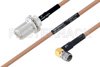 MIL-DTL-17 N Female Bulkhead to SMA Male Right Angle Cable Using M17/128-RG400 Coax