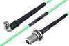Temperature Conditioned SMA Male Right Angle to N Female Bulkhead Low Loss Cable Using PE-P160LL Coax