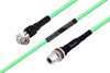 Temperature Conditioned TNC Male Right Angle to N Female Bulkhead Low Loss Cable Using PE-P300LL Coax