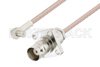 MCX Plug Right Angle to BNC Female 4 Hole Flange Cable Using RG316-DS Coax