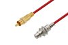 75 Ohm RCA Male to 75 Ohm RCA Female Bulkhead Cable Using 75 Ohm PE-B159-RD Red Coax
