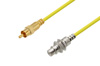 75 Ohm RCA Male to 75 Ohm RCA Female Bulkhead Cable Using 75 Ohm PE-B159-YW Yellow Coax