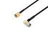 SMA Male to SMA Male Right Angle Cable Using PE-SR405FLJ Coax