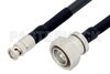 BNC Male to 7/16 DIN Male Low Loss Cable Using LMR-400-DB Coax with HeatShrink, LF Solder