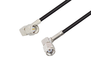 SMA Male Right Angle to Reverse Polarity SMA Male Right Angle Cable Using RG174 Coax