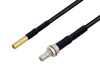MMCX Jack to SMB Jack Bulkhead Cable Using LMR-100 Coax with HeatShrink
