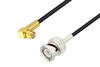 Push-On SMP Female Right Angle to BNC Male Cable Using RG174 Coax