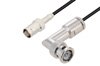 BNC Female to BNC Male Right Angle Cable Using RG174 Coax