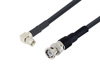 BNC Male to SMA Male Right Angle Cable Using LMR-240-UF Coax with HeatShrink
