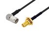 SMA Male Right Angle to SMA Female Bulkhead Cable Using RG174 Coax with HeatShrink