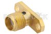 SMA Female Connector Solder Attachment 2 Hole Flange Stub Terminal, .481 inch Hole Spacing, .010 inch Diameter