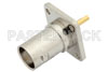 BNC Female Connector Solder Attachment 4 Hole Flange Mount Solder Cup Terminal, .500 inch Threaded Hole Spacing