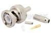 BNC Male Connector Crimp/Crimp Attachment for RG174, RG316, RG188, LMR-100, PE-B100, PE-C100, 0.100 inch