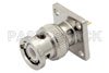 BNC Male Connector Solder Attachment 4 Hole Flange Mount Solder Cup Terminal, .531 inch Hole Spacing