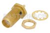 SMA Female Bulkhead Mount Connector Solder Attachment Solder Cup Terminal, .235 inch D Hole, Rear Mount