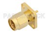 SMA Male Connector Solder Attachment 4 Hole Flange Solder Cup Terminal, .340 inch Hole Spacing