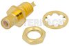 SMB Jack Bulkhead Mount Connector Solder Attachment Solder Cup Terminal, .177 inch D Hole, Front Mount