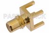 SMC Jack Connector Solder Attachment Thru Hole PCB, .200 inch x .067 inch Hole Spacing