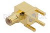 SMC Jack Right Angle Connector Solder Attachment Thru Hole PCB, .200 inch x .067 inch Hole Spacing