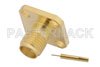 SMA Female Connector Solder Attachment 4 Hole Flange Mount Tab Terminal, .340 inch Hole Spacing