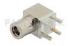 SMB Plug Right Angle Connector Solder Attachment Thru Hole PCB, .200 inch x .067 inch Hole Spacing