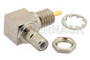 SMB Jack Right Angle Bulkhead Mount Connector Solder Attachment Solder Cup Terminal, .177 inch D Hole