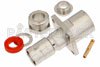 MHV Female Connector Clamp/Solder Attachment 4 Hole Flange Mount for RG59B/U, RG62, RG71, .500 inch Threaded Hole Spacing