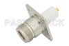 N Female Connector Solder Attachment 4 Hole Flange Mount Pin Terminal, .718 inch Hole Spacing