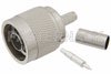 N Male Connector Crimp/Solder Attachment for RG58, RG141, RG303, LMR-195, PE-C195, PE-P195, .195 inch