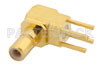 SSMB Jack Right Angle Connector Solder Attachment Thru Hole PCB, .100 inch x .031 inch Hole Spacing