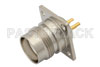 3/4 inch-20 Twinax Female Connector Solder Attachment 4 Hole Flange Mount Solder Cup Terminal, .718 inch Hole Spacing