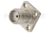 SMA Female Field Replaceable Connector With EMI Gasket 4 Hole Flange 0.015 inch Pin, .375 inch Flange Size