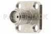 SMA Female Connector Field Replaceable Attachment 4 Hole Flange 0.020 inch Pin, .500 inch Flange Size