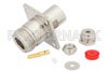 N Female Connector Clamp/Solder Attachment 4 Hole Flange For RG174, RG316, RG188, .718 inch Hole Spacing