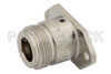 N Female Connector Solder Attachment 2 Hole Flange Mount Tab Terminal, 1.0 inch Hole Spacing