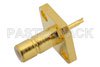 SMB Jack Connector Solder Attachment 4 Hole Flange Mount Solder Cup Terminal, .232 inch Hole Spacing