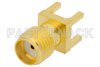 RT SMA Female Connector Solder Attachment Thru Hole PCB, .200 inch x .067 inch Hole Spacing