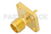 RT SMA Female Connector Solder Attachment 4 Hole Flange Solder Cup Terminal, .340 inch Hole Spacing