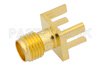 RT SMA Female Connector Solder Attachment .062 inch End Launch PCB, .020 inch x .010 inch Contact